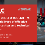 info about webinar background image of people at conference