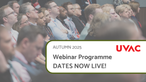 people sat at conference, text to announce UVAC webinars