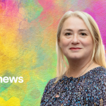 Head and shoulder photo of Dr Mandy Crawford-Lee on bright background with FE News logo